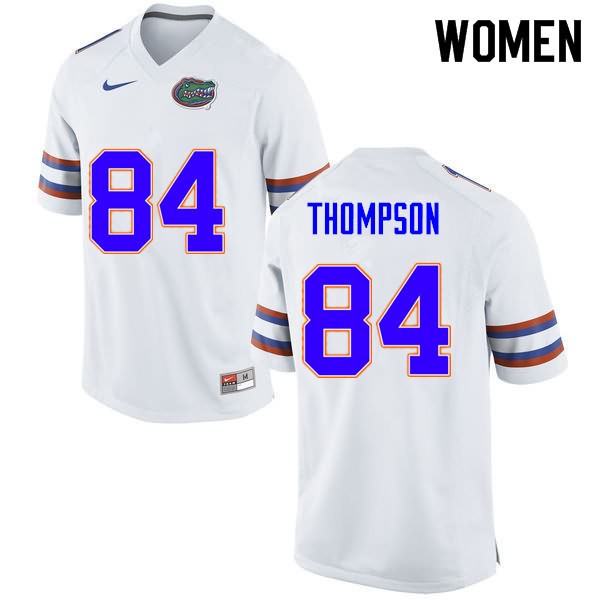 NCAA Florida Gators Trey Thompson Women's #84 Nike White Stitched Authentic College Football Jersey TLY0864LW